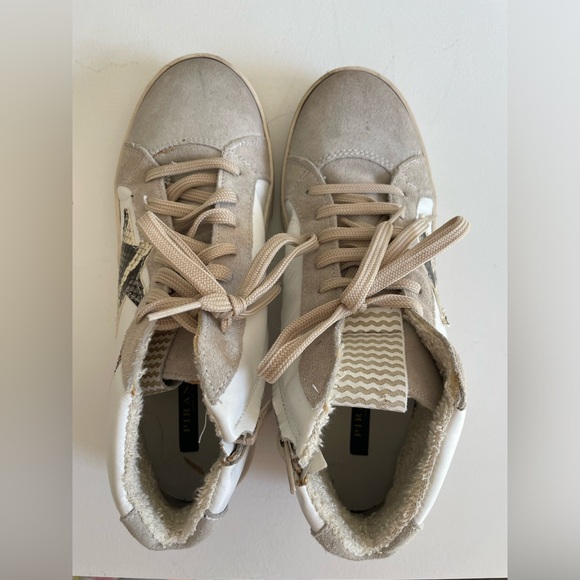 Piranha running shoes- snakeskin star/glitter details, side zipper high tops - Picture 2 of 5